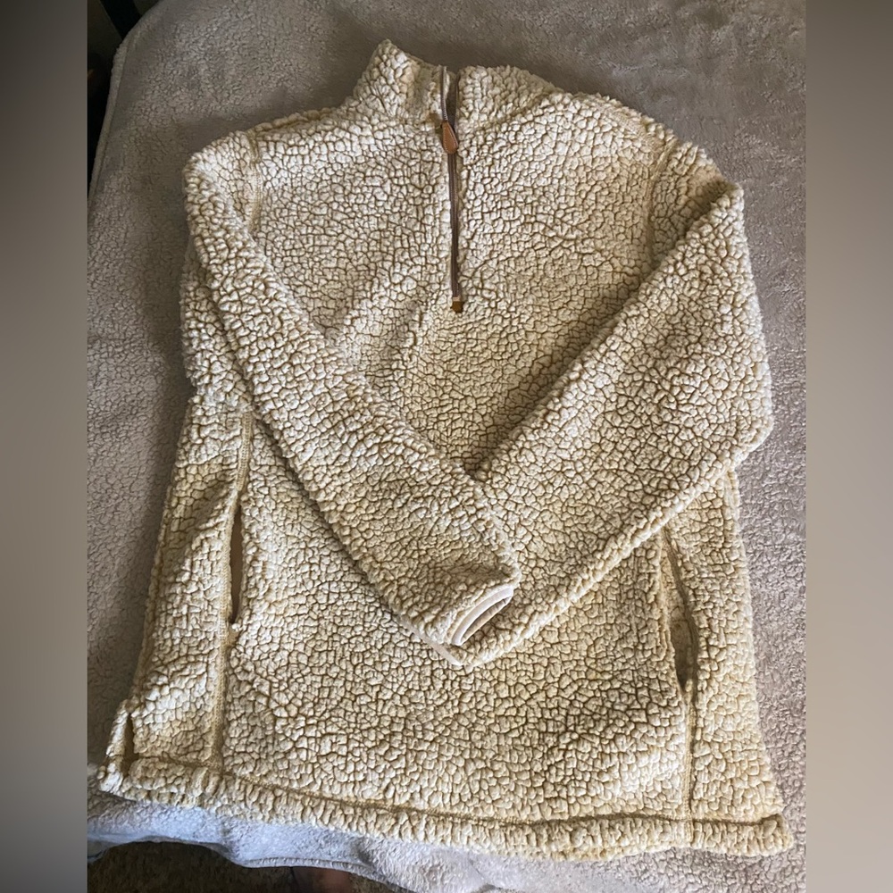 Pink Lilly Cozy Cream Sherpa Sweater, sz L